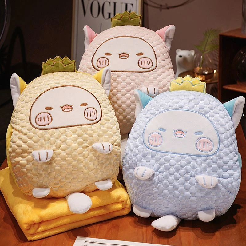 冰豆豆抱枕毯子二合一办公室午睡枕头车用靠枕被子两用宿舍空调毯