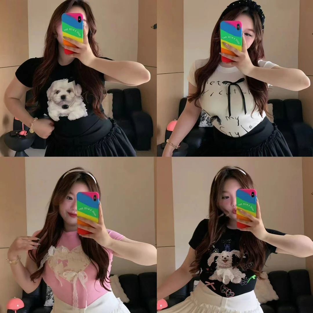 慧芝huizhi 甜辣小T都在这里 韩国弹力纯欲t恤