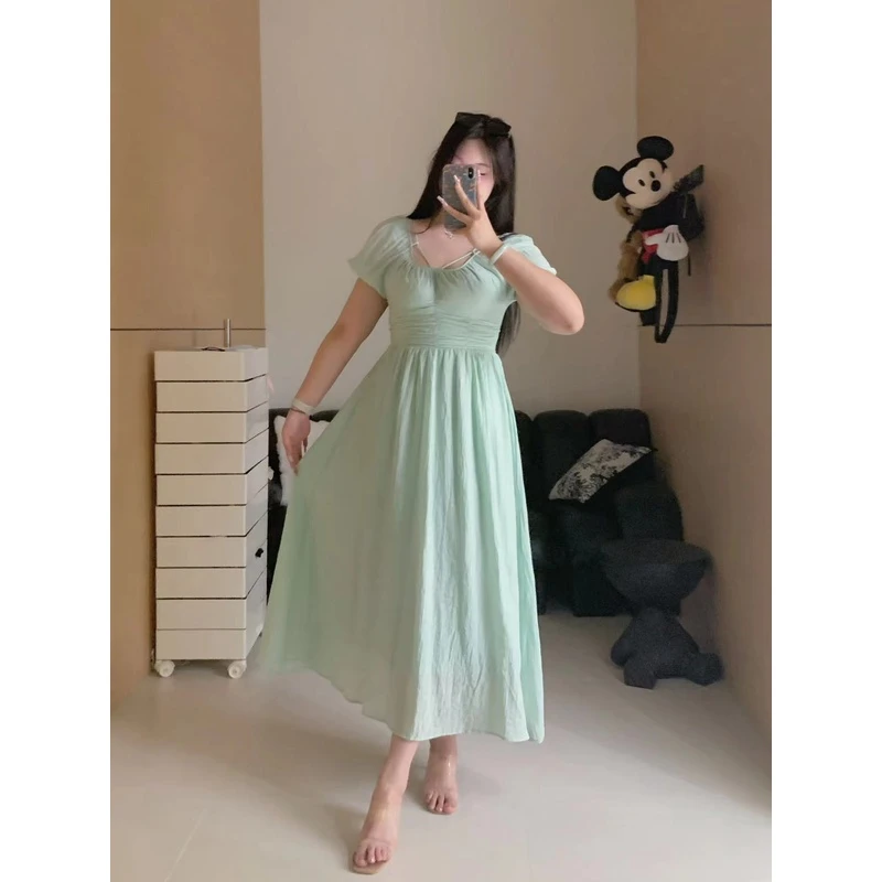 慧芝huizhi 自在如风 定制款 两种穿法收腰显瘦度假连衣裙