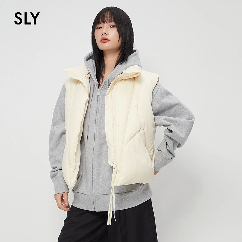 2024秋季简约通勤风休闲泡芙鸭绒羽绒马甲03AM30-0151