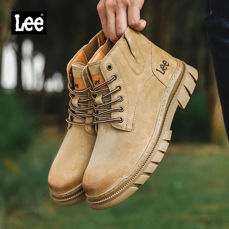 Lee户外复古登山靴男2025春季男鞋马丁靴英伦真皮靴子短靴工装靴