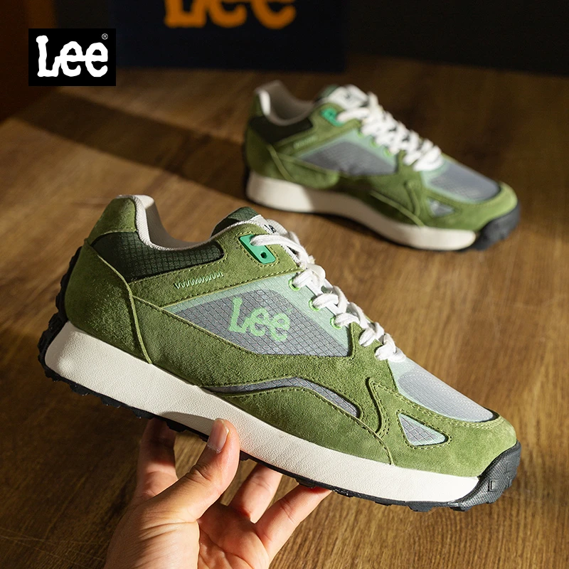 Lee男鞋2025年夏季新款休闲运动鞋男厚底跑步鞋透气复古阿甘鞋男
