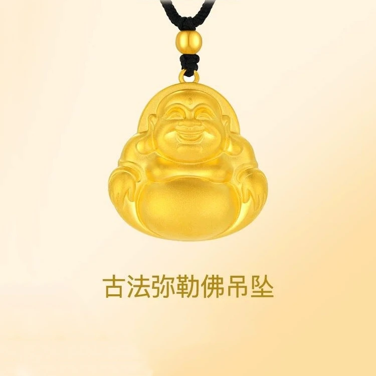 吊坠足银 古法传承笑口常开弥勒佛吊坠大肚佛公项链挂坠