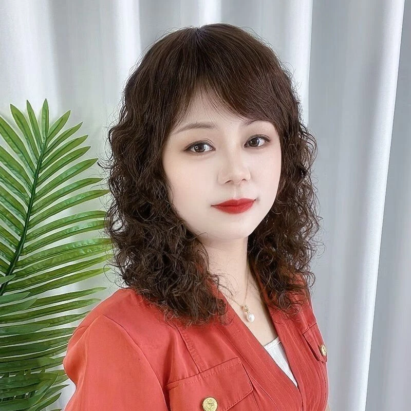 女中长卷发内扣大波浪头套中老年仿真发发套羊毛卷逼真自然全头套