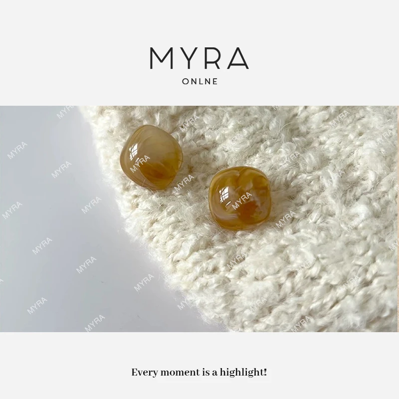 非金属树脂耳饰 MYRA“设计师”高级轻奢复古耳钉XMSC024201