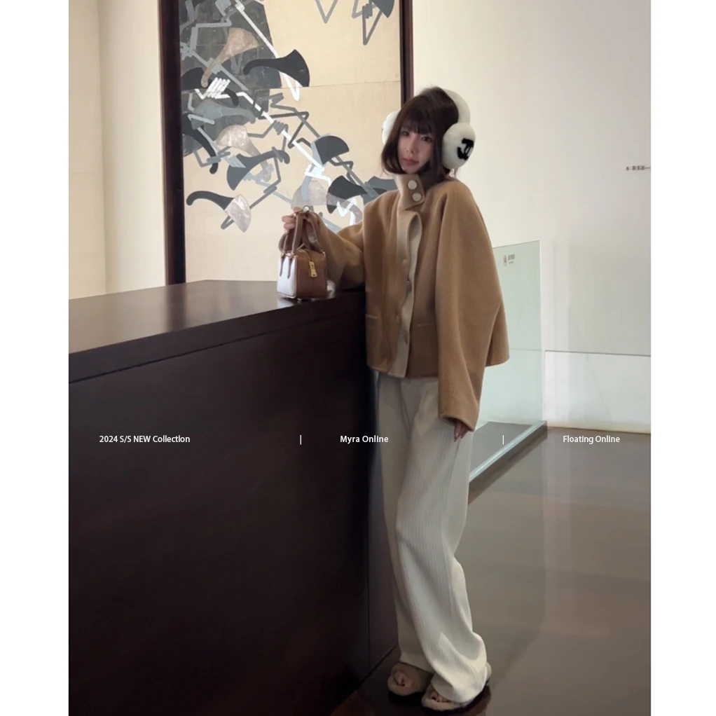 MYRÁ”罗曼蒂”限量款 AB两面穿 澳毛双面呢大衣XM02470