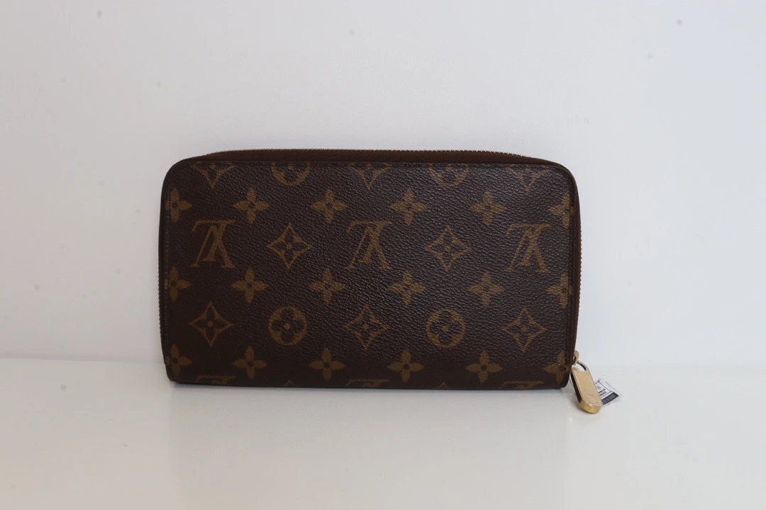 98新 Lv宽版棕老花拉链钱包 尺寸20/12
