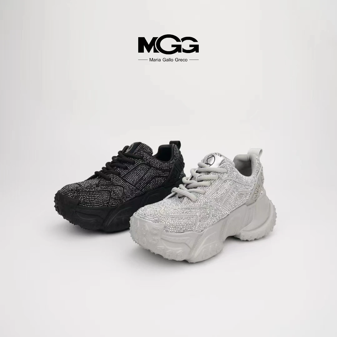 (MGG)时尚百搭舒适个性轻盈有型潮流透气全钻厚底老爹鞋