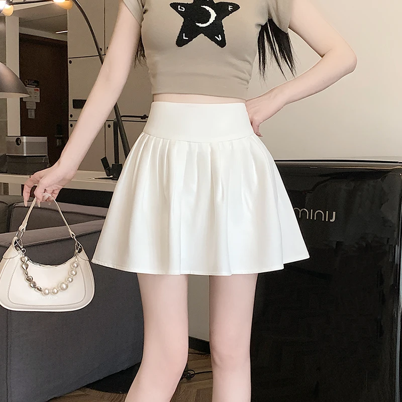 白色短裙半身裙女2025年新款夏季气质设计感小众百搭a字蓬蓬伞裙