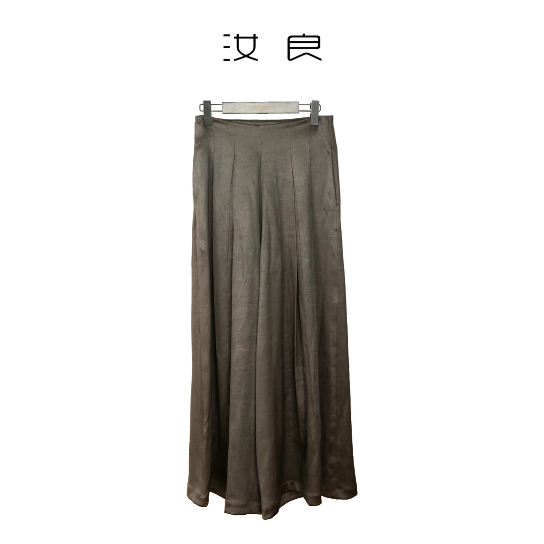 70皮子高腰大甩阔腿裤