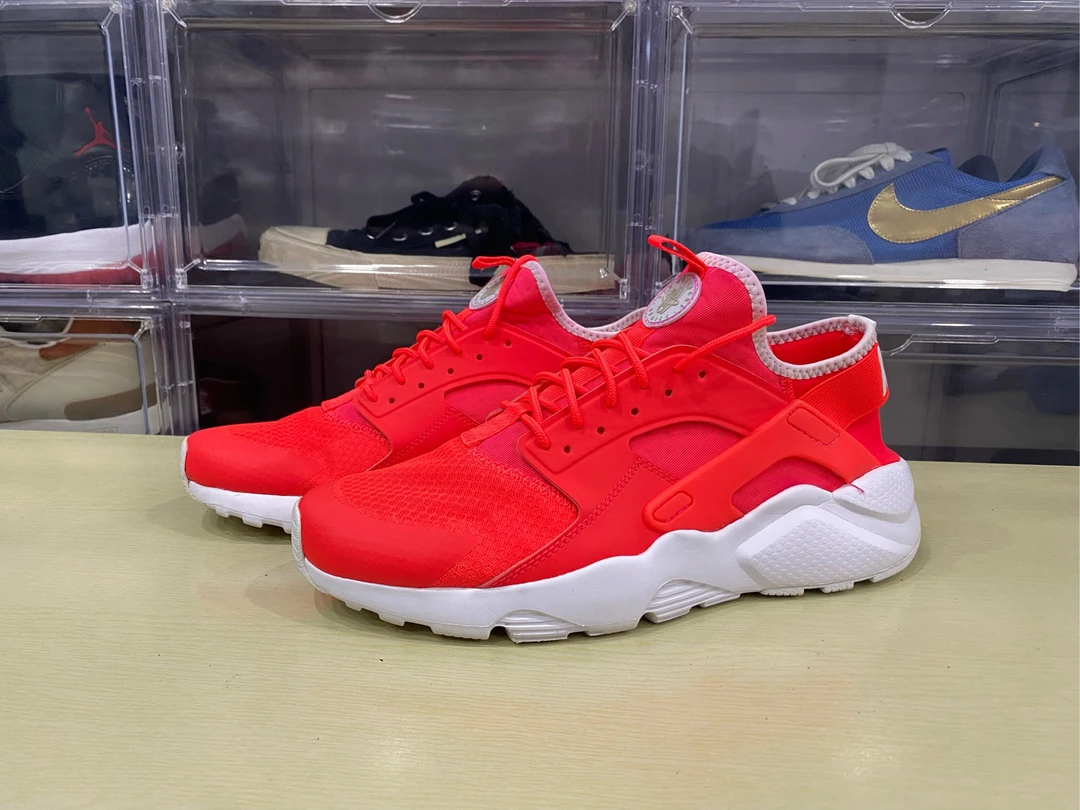44码/耐克Air huarache ultra白橙跑步鞋/99新配盒