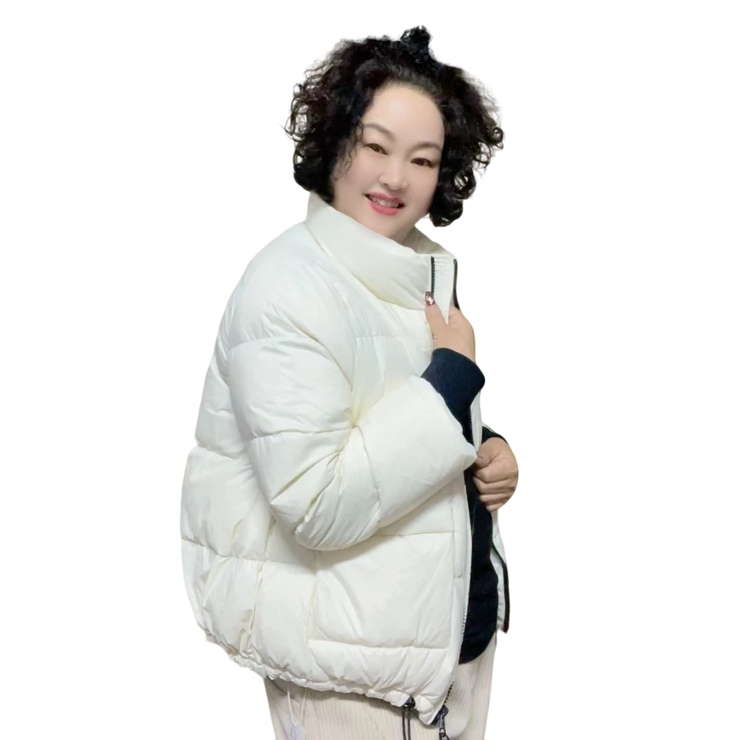 25813冬季女款立领时尚保暖休闲女士羽绒服-505百搭短款宽松纯色