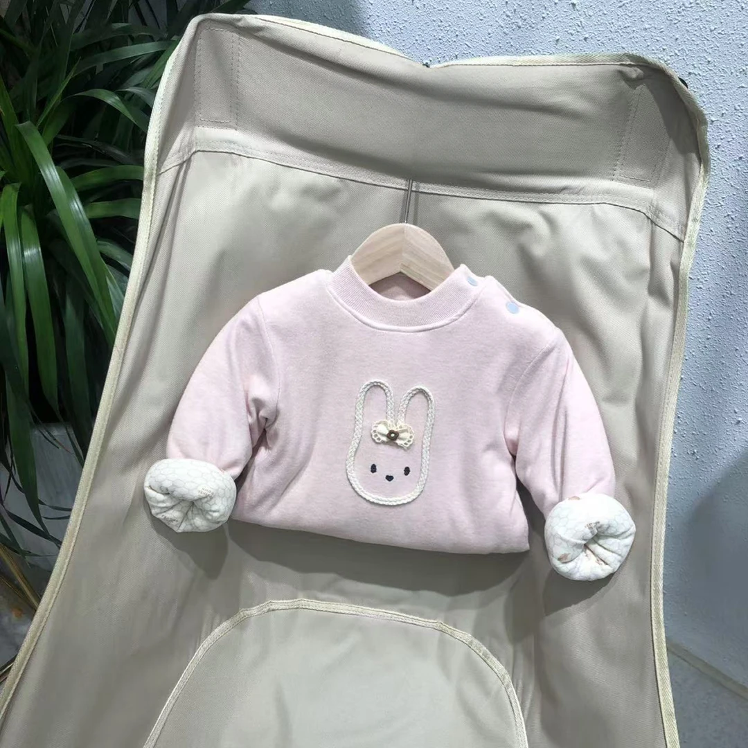 9004兔头一件过冬羊+绒+蚕丝棉服碎花三层加厚女童中领保暖上衣