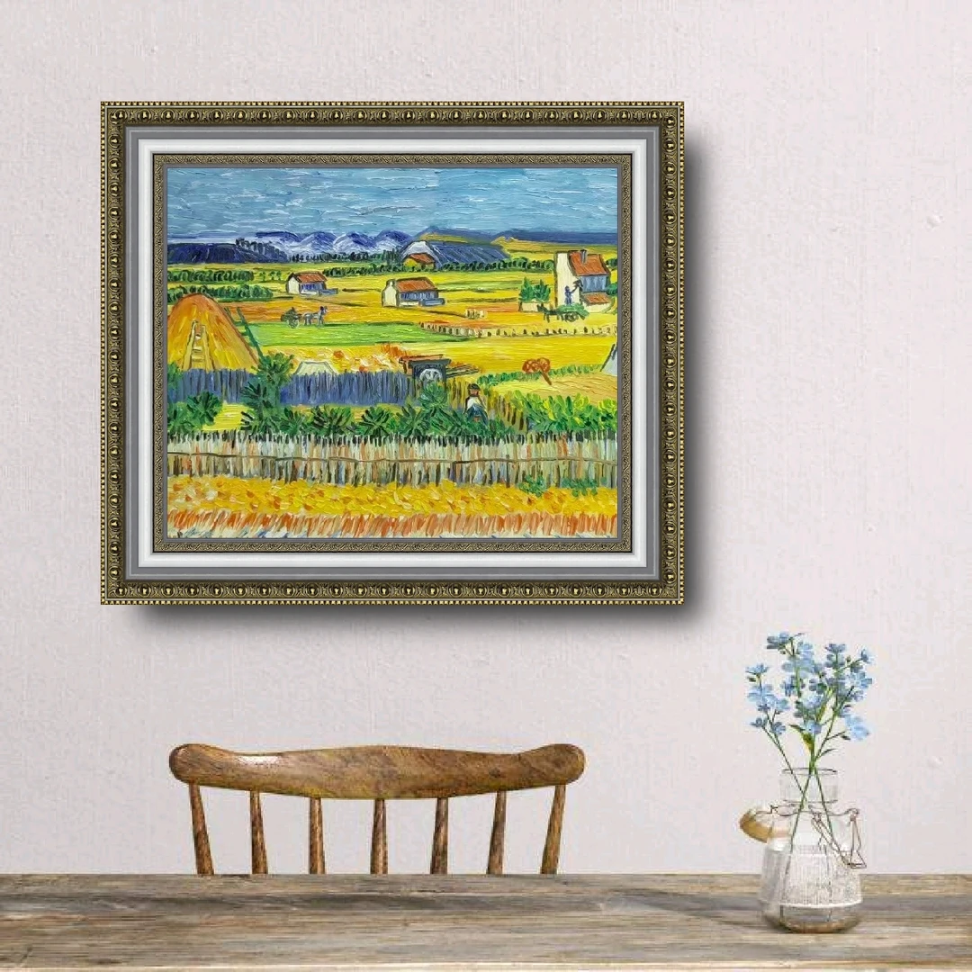 手绘油画麦田作品餐厅玄关过道走廊客厅沙发墙现代欧式美式挂画