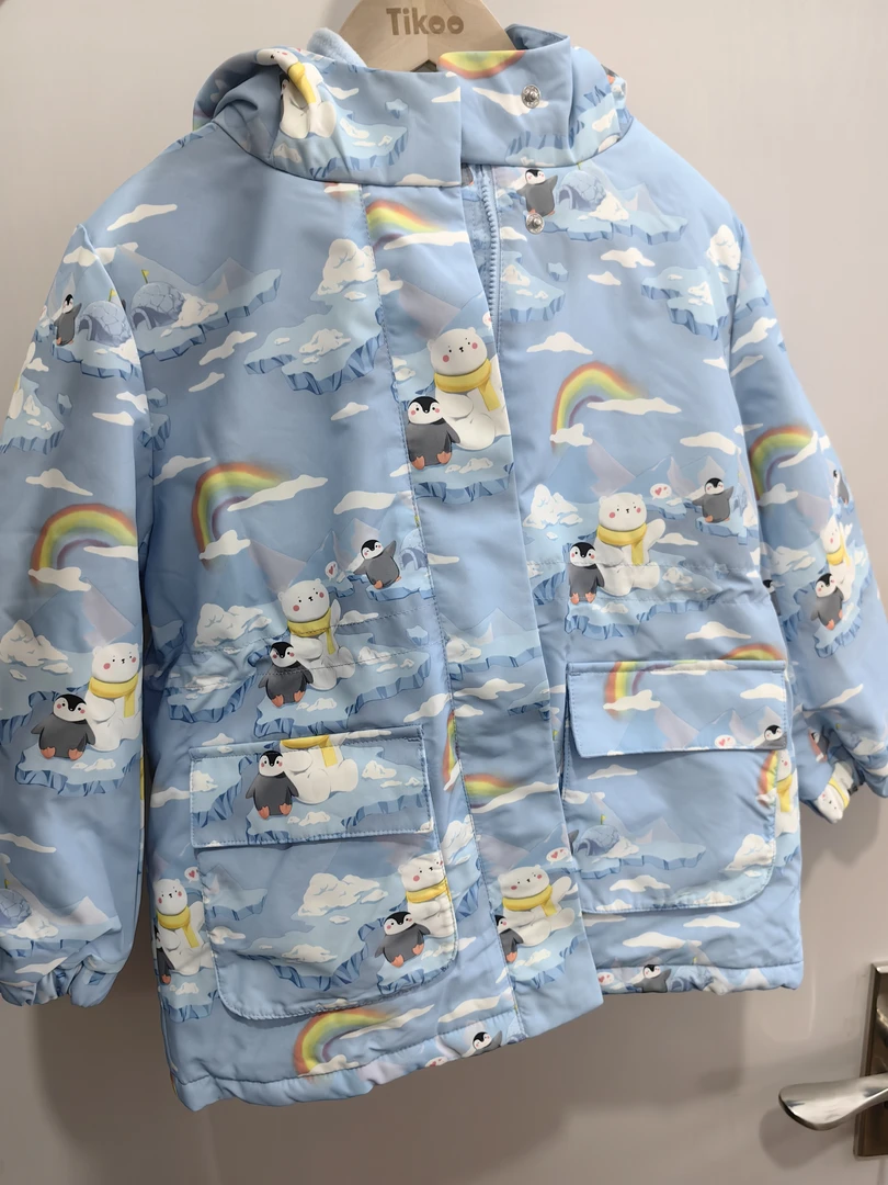 巴拉儿童抓绒内胆防风外套印花秋冬