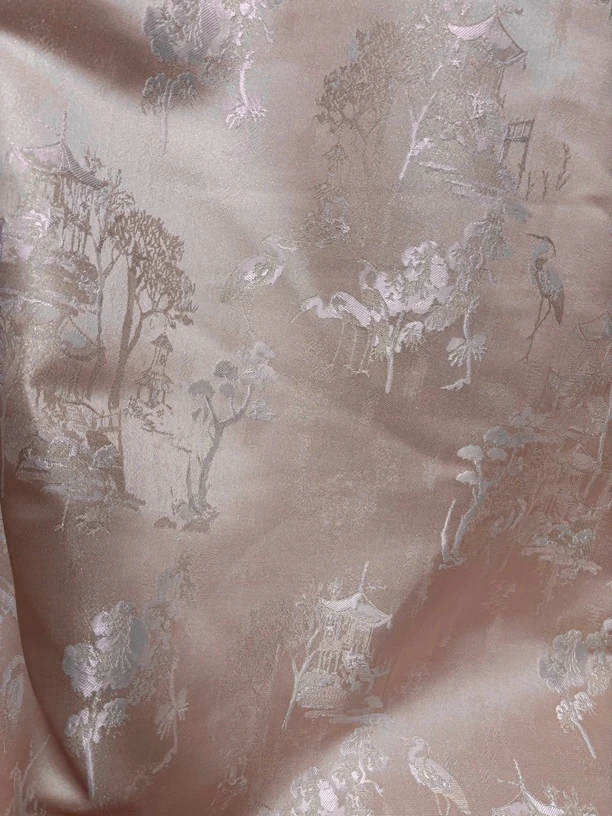 【亭中鹤】国风织金双面提花服装面料