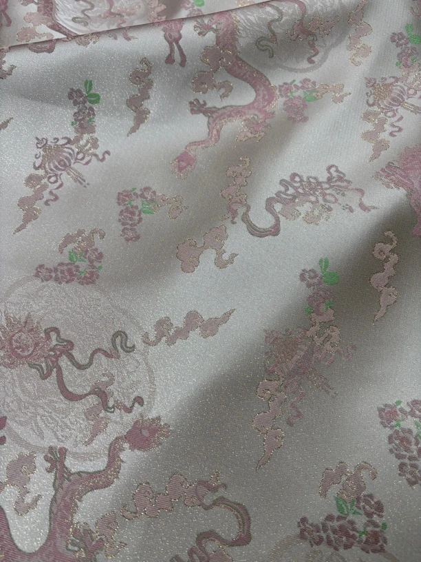 织金粉龙 国风新中式提花外套马甲服装面料