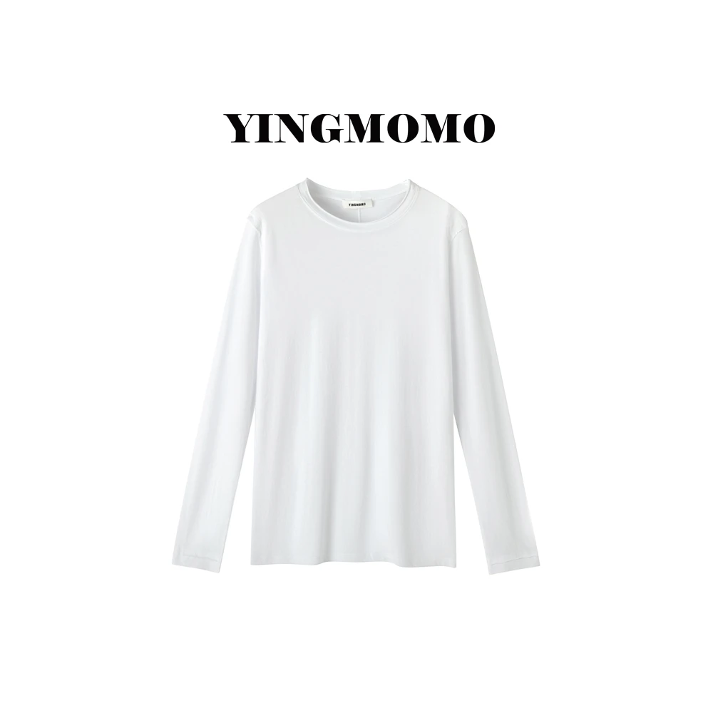 【YINGMOMO】影哥「晚安 T」100% 匹马棉无侧缝圆领长袖亲肤叠搭神器