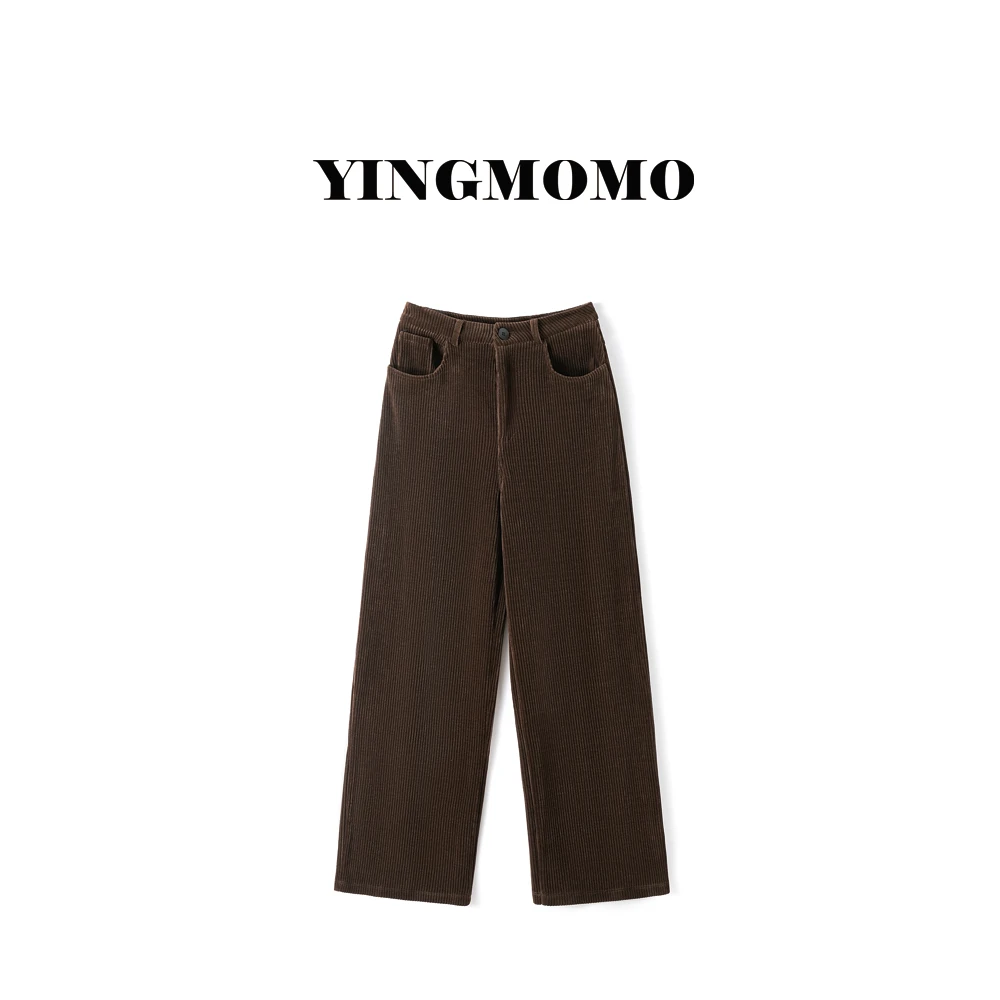 【YINGMOMO】影哥 秋冬新款女士休闲咖色百搭显瘦加厚休闲裤Y7399