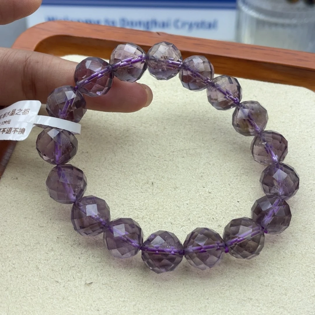 水晶手串未镶嵌紫水晶刻面款