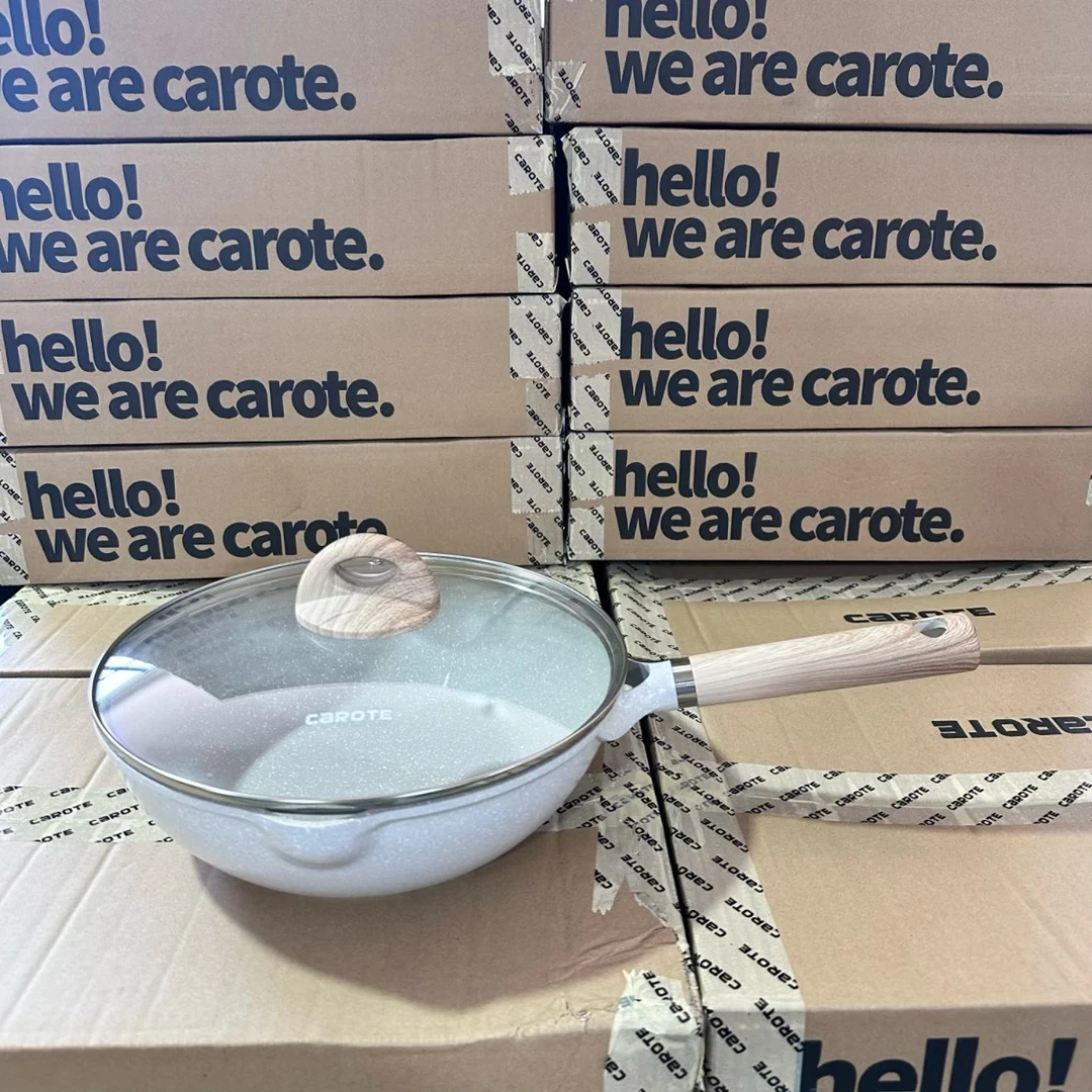 （全新锅）卡卡罗特-佰丽系列麦饭石不粘炒锅电磁炉明火通用-26cm