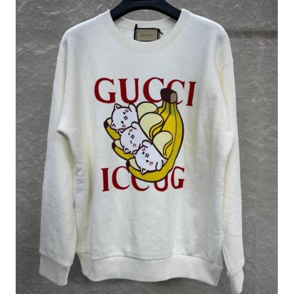 Gucci/古驰联名款小猫圆领/卫衣/FQ0158832100/95新/M