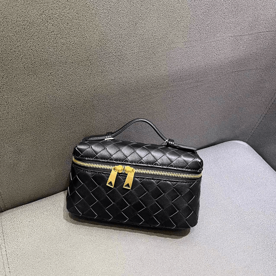 【A303-2001】羊皮编织饭盒包手拎斜挎包高级感通勤百搭真皮女包