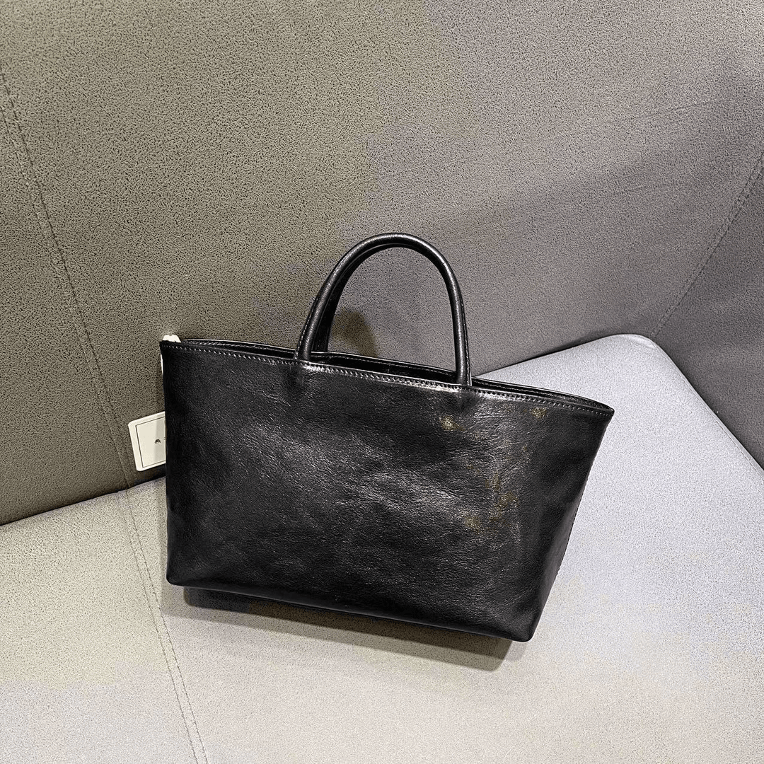 【A401-H1119】植鞣头层牛皮复古手提菜篮子真皮单肩斜挎小托特