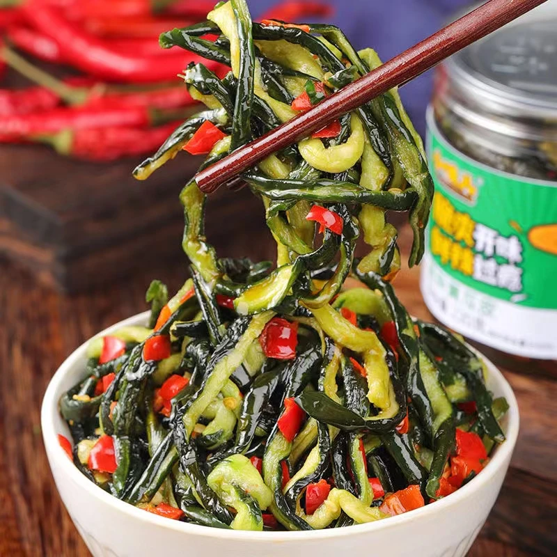 脆爽黄瓜皮罐装下饭菜酱黄瓜皮条即食拌饭咸菜配粥开胃220g酱菜