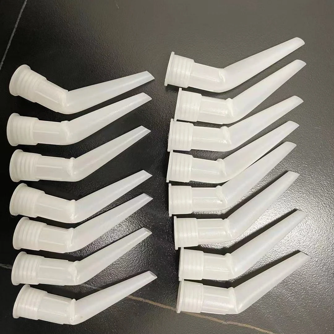 美容胶通用款美缝硬胶嘴弯嘴直角玻璃胶白色配件五金