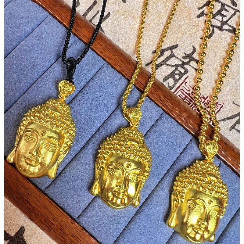 合金吊坠  金色大佛头复古吊坠精美时尚轻奢项链情侣款礼