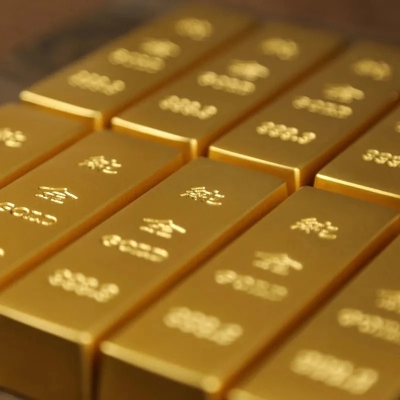 实心仿真金条摆件镇纸家用