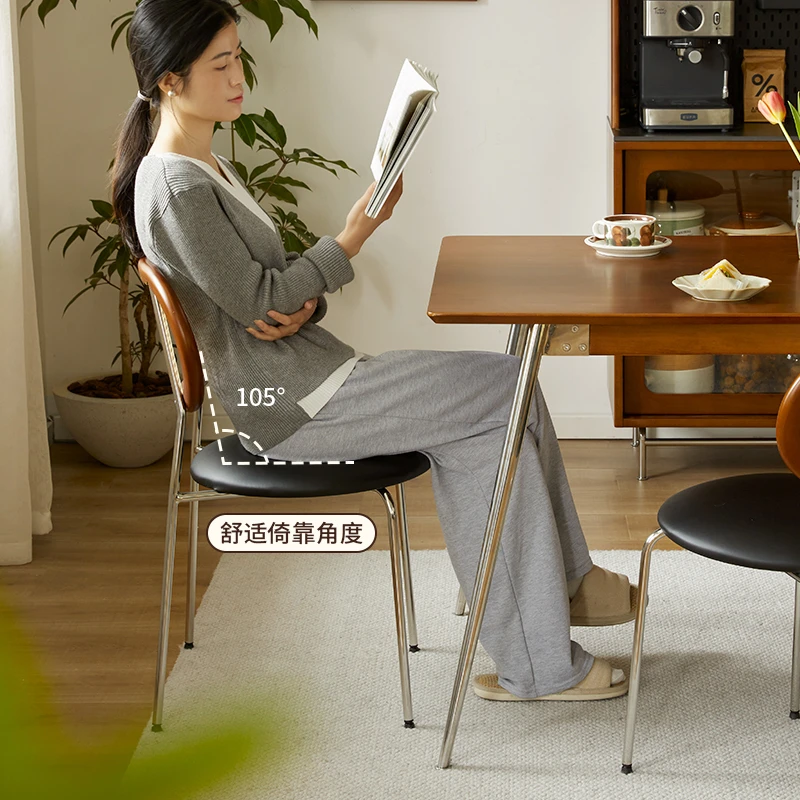 【整点半价】栗子公园复古餐椅藤编实木家用北欧中古不锈钢书桌椅