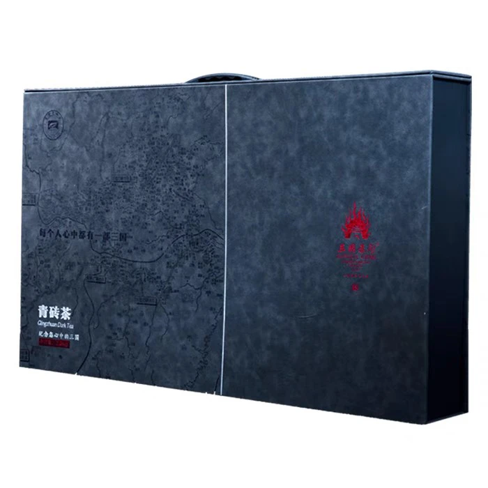 赤壁青砖茶工艺茶办公室摆件茶百福图配礼盒