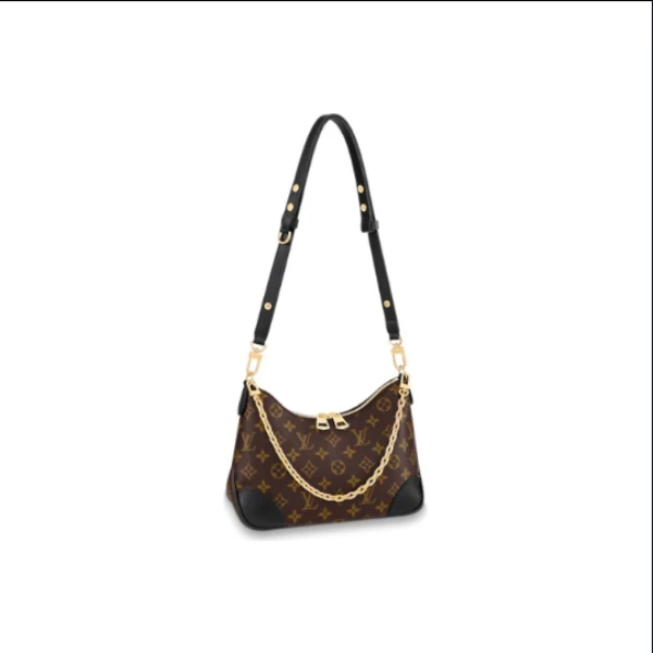 全新未使用 LouisVuitton/路易威登 BOULOGNE/牛角包黑色/老花