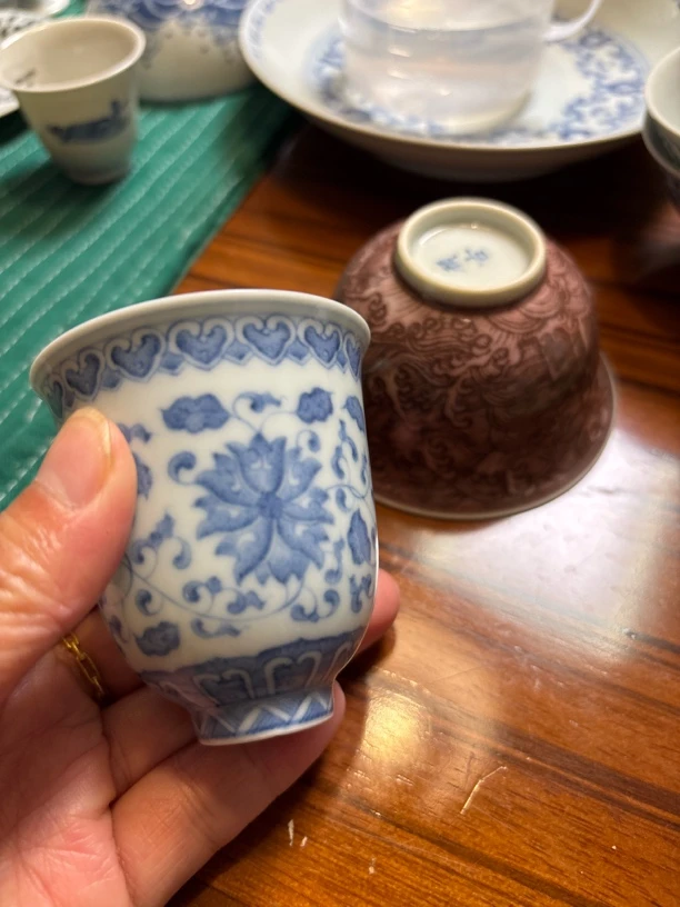 顽古*手工手绘青花陶瓷杯(70cc)