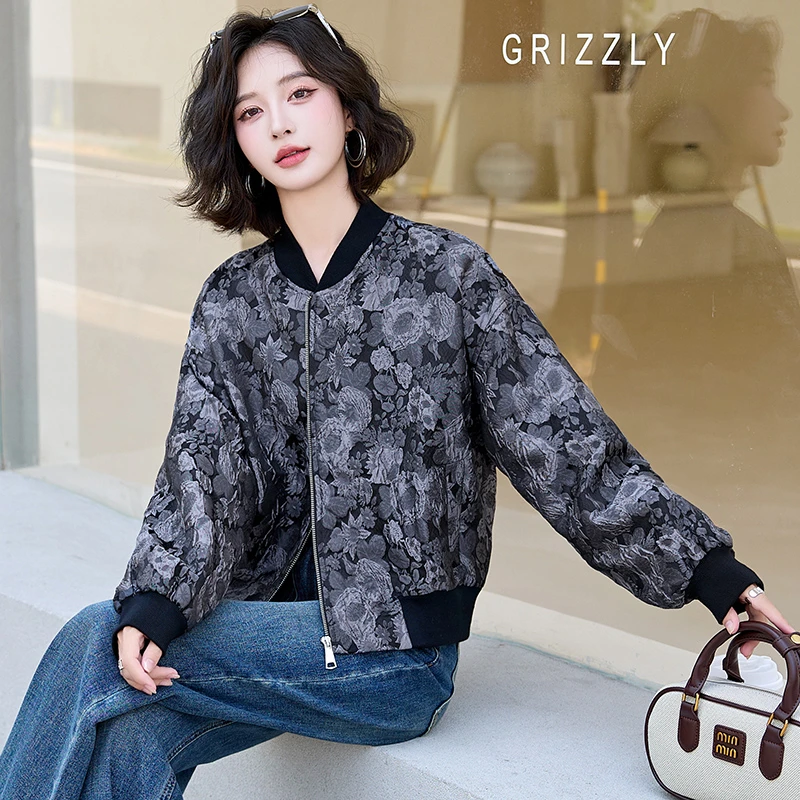 2025新款飞行上衣女秋季复古肌理提花夹克棒球服短款小个子外套