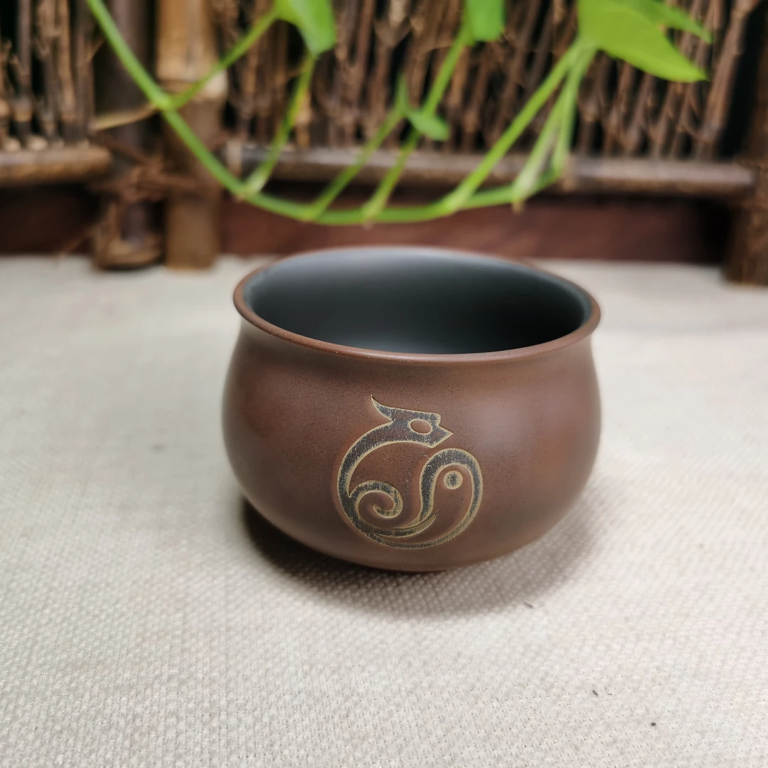 单个茶杯坭兴陶大容量120毫升钦州主人杯广西坭兴陶功夫杯品茗杯