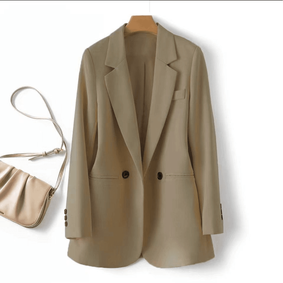 大码西装外套女开叉韩版宽松西服