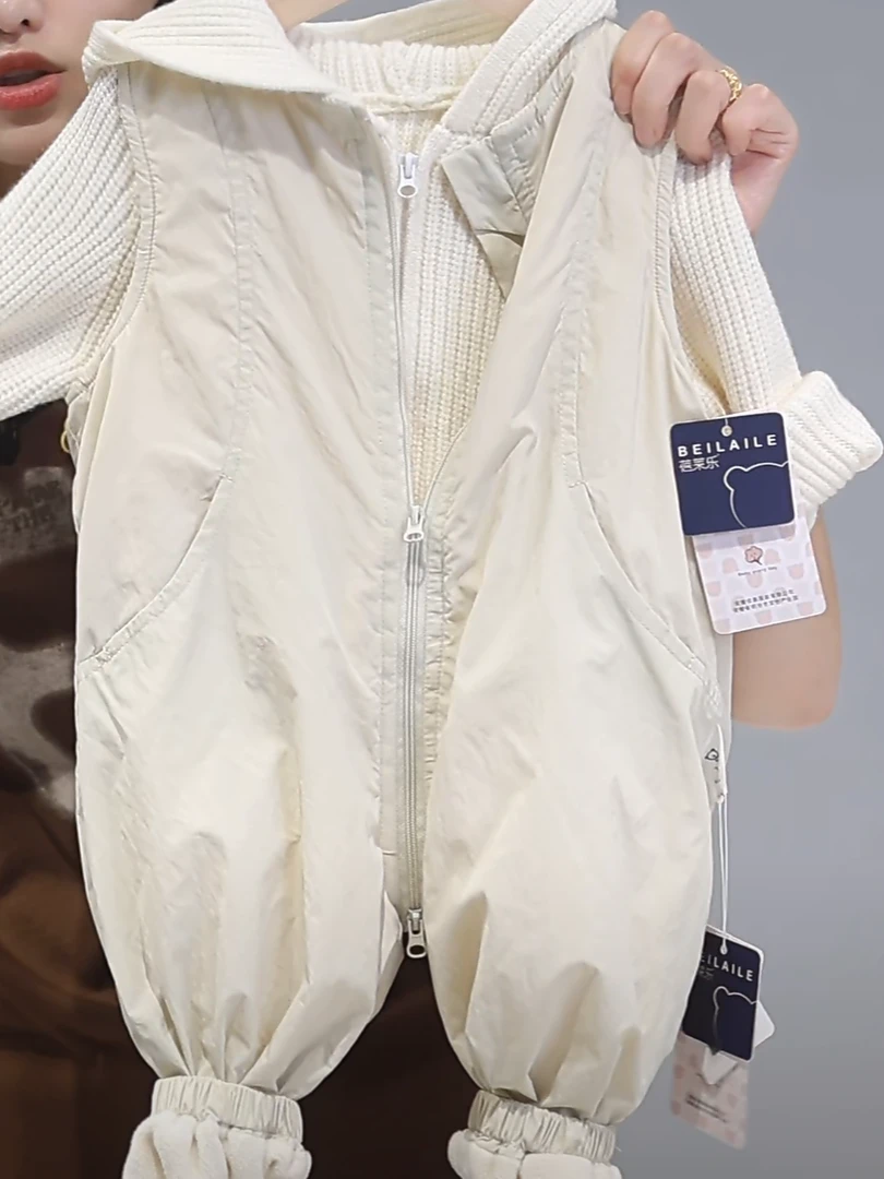 宝宝背带棉裤冬季加厚男童新款开档儿童夹棉裤子女背带裤秋冬婴儿