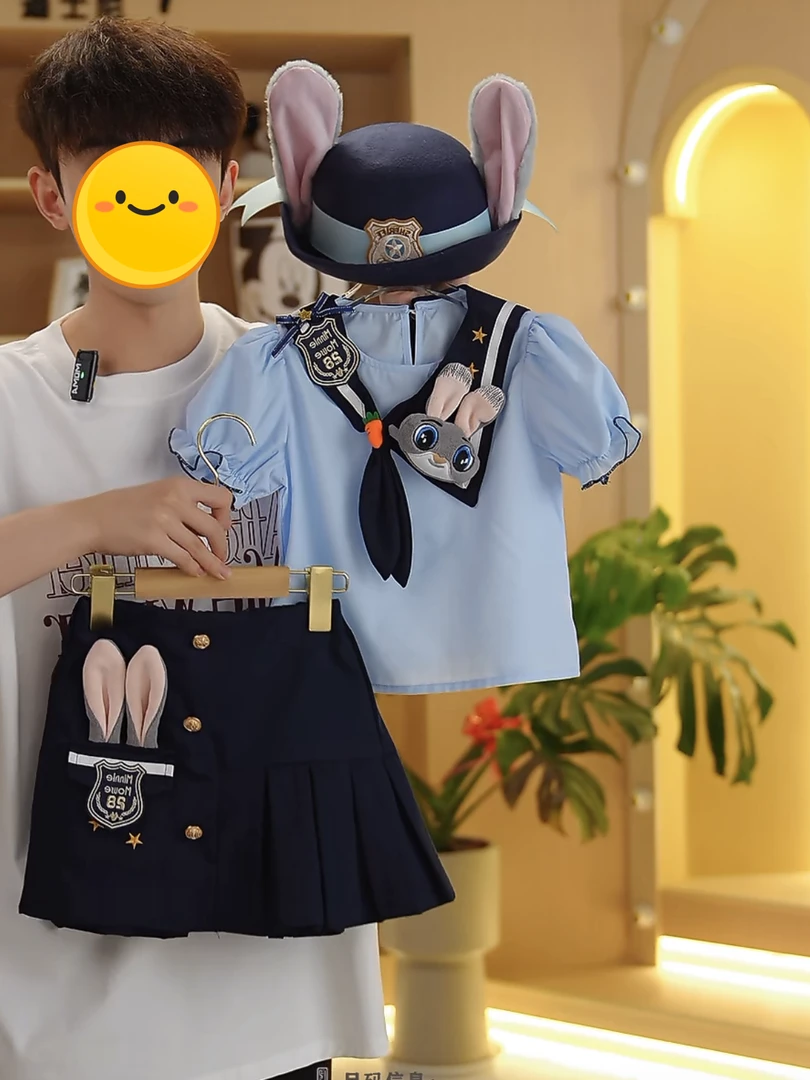 兔子警官裙子儿童迪士尼朱迪洛丽塔衣服公主裙女童夏装连衣裙套装
