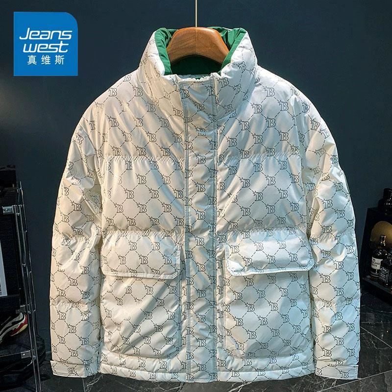 Jeanswest/真维斯冬季男士潮流棉服保暖百搭宽松痞帅外套