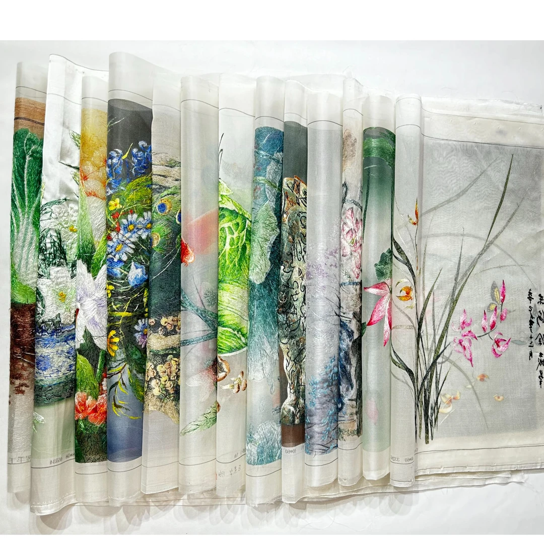 纯手工苏绣绣片40*60横版竖版可加装框现做成品多图可选