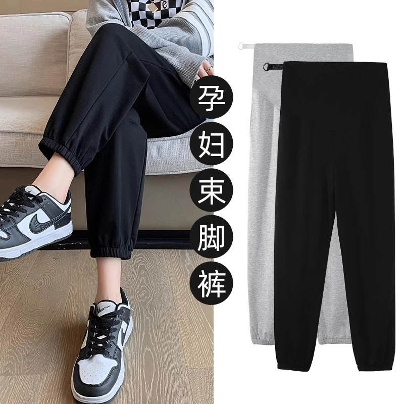 孕妇裤子春秋款外穿休闲运动裤2024新款小个子打底卫裤孕妇装1205