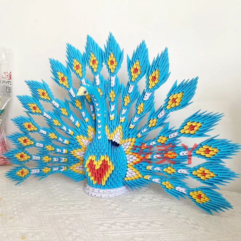 三角插折纸材料包学生手工制作成品礼物 有教程苹果天鹅笔筒吉他