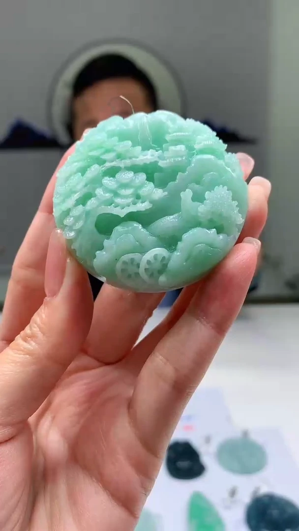 【闪购商品】定制翡翠未镶嵌3123zm-毛货挂件56