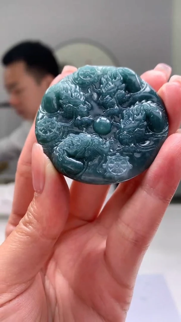【闪购商品】定制翡翠未镶嵌3355zm-挂件毛货95龙