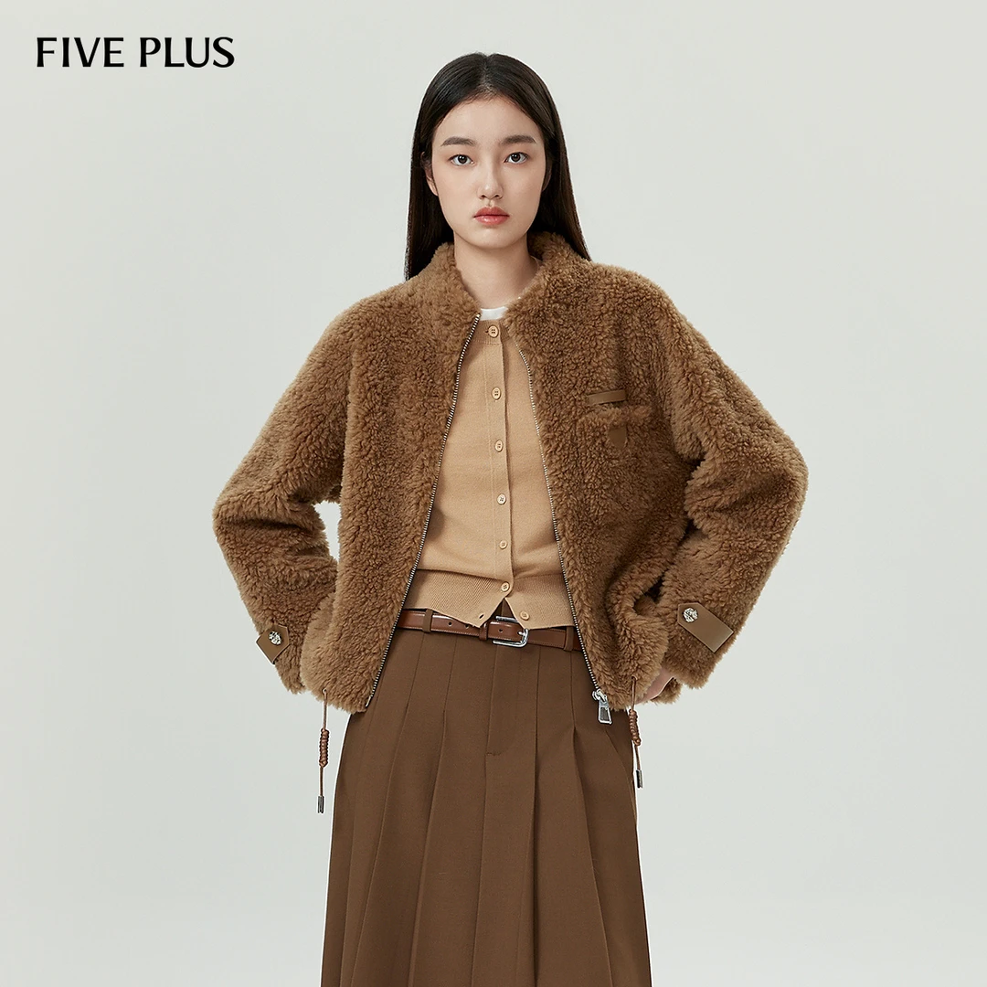 【商场同款】FIVE PLUS羊毛颗粒绒外套保暖美拉德风2LE3042990