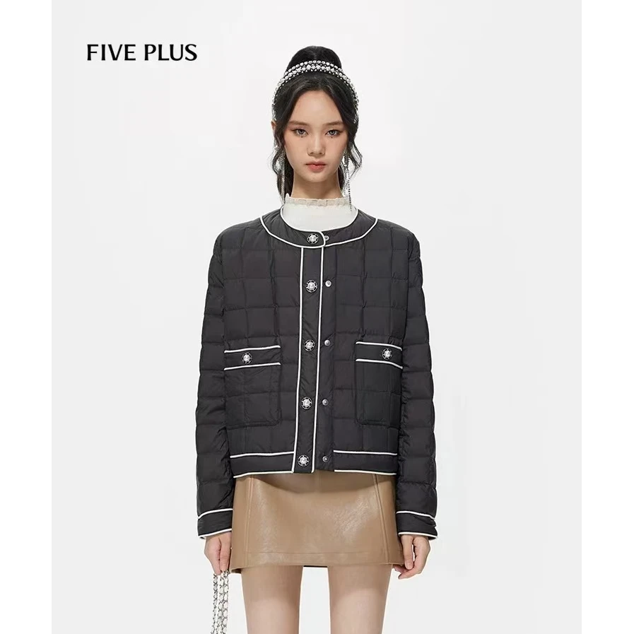 【商场同款】FIVE PLUS小香风羽绒服轻薄保暖外套圆领2TA43362