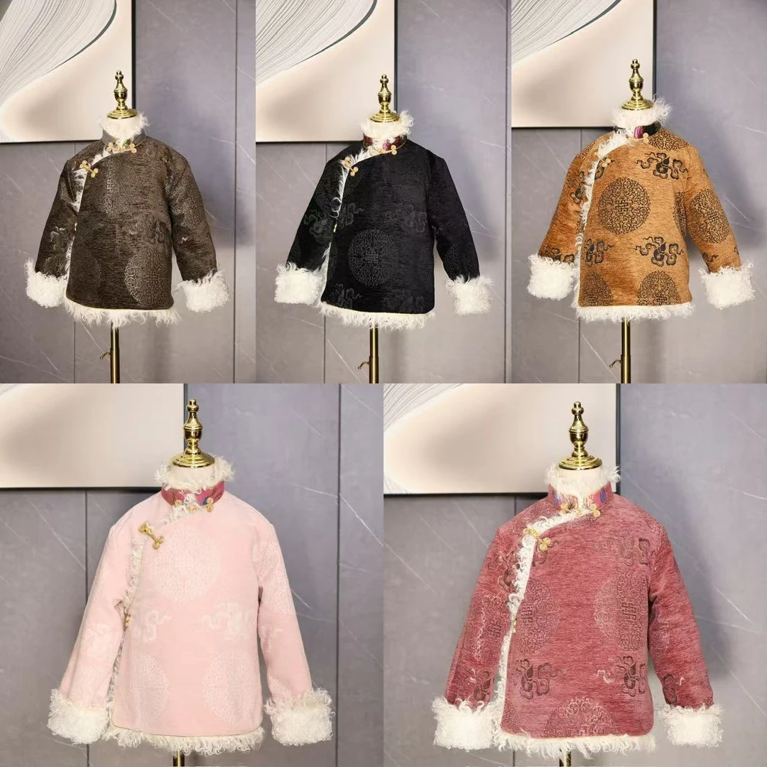 2025藏式童装雪尼尔卷毛外套加厚冬季款TZWT975